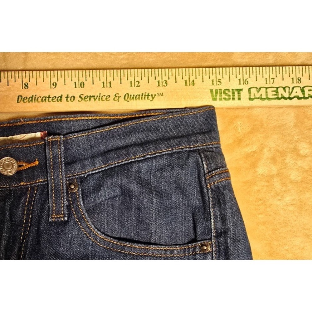 Levis Curvy Cut Dark Wash Flare Jeans Womens 4 Medium Blue Denim 1176Stretch - Picture 3 of 8